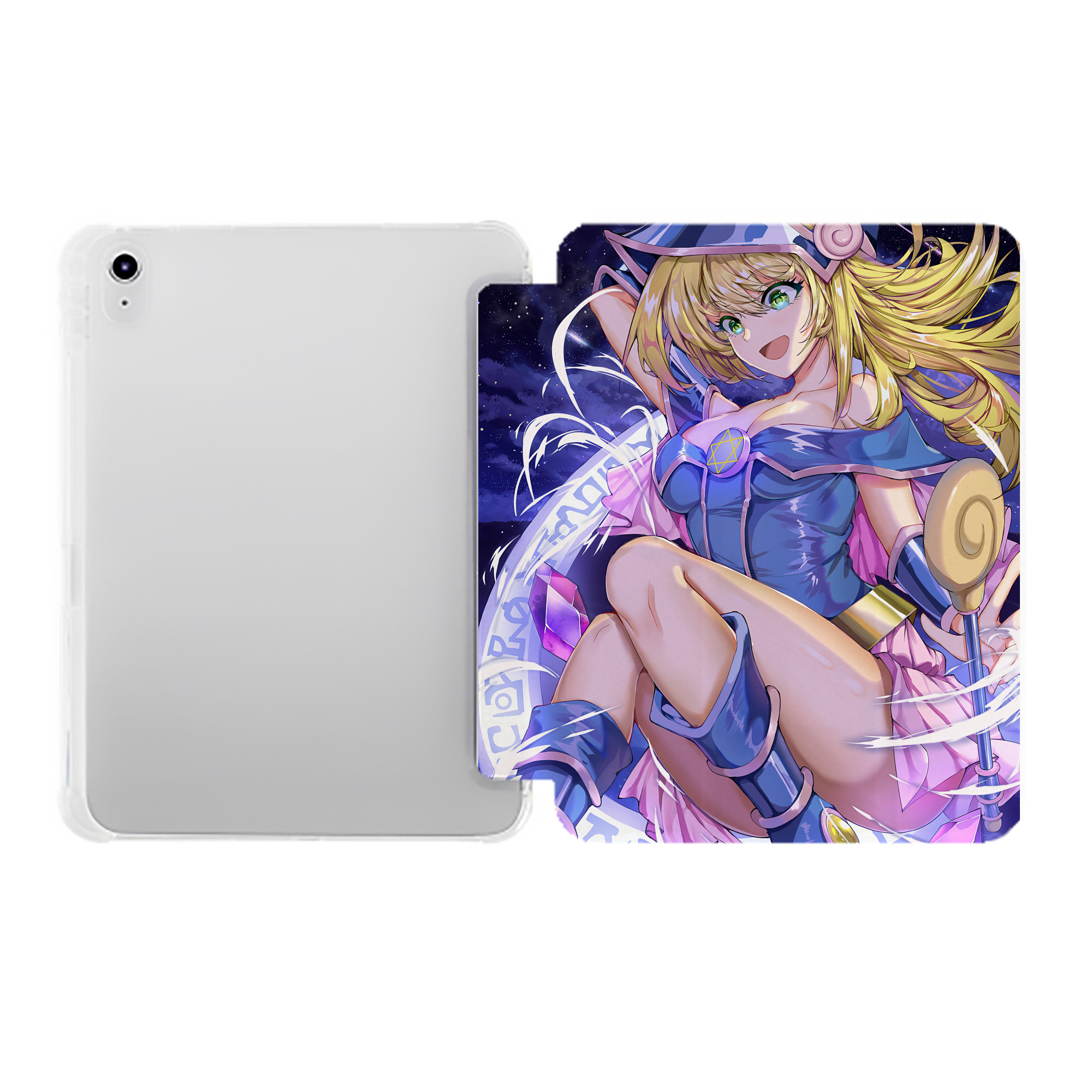 （画像用） 遊☆戯☆王 Yu-Gi-Oh! IPad ケース ペン収納付き 三つ折りスタンド PUレザー×シリコン 対応機種9.5/10.5/10.9インチ